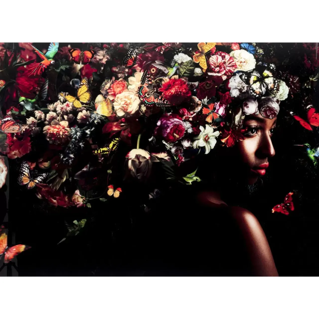 Bilder-KARE Design Glasbild Flowery Shoulder View 150X100Cm