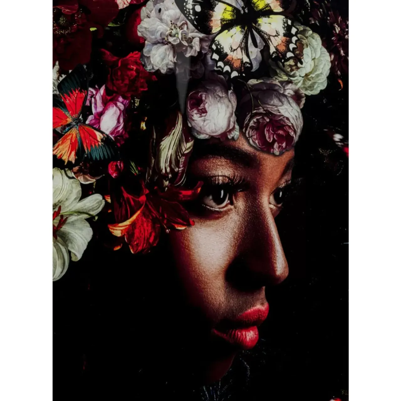 Bilder-KARE Design Glasbild Flowery Shoulder View 150X100Cm