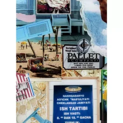 Bilder-KARE Design Glasbild Holiday In The 60S 120X150Cm