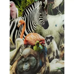 Bilder-KARE Design Glasbild Jungle Animals O120Cm