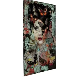 Bilder-KARE Design Glasbild Lady Butterfly 100X150Cm