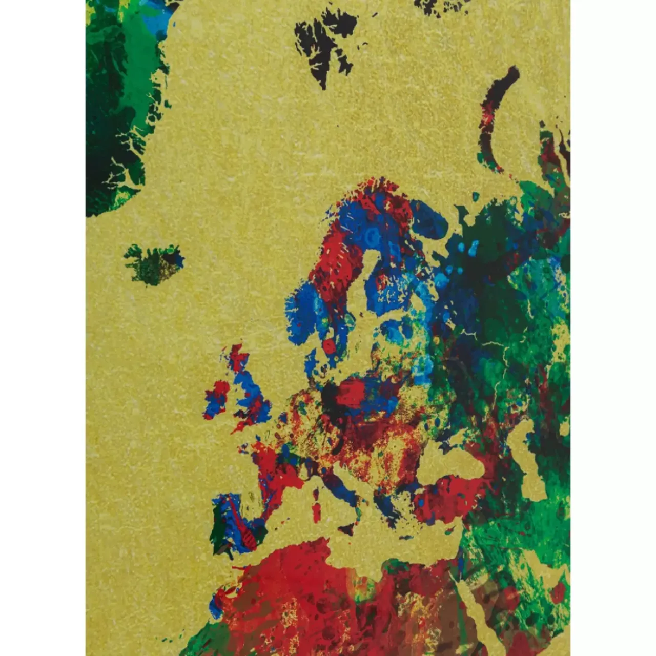 Bilder-KARE Design Glasbild Metallic Colourful Map 150X100Cm