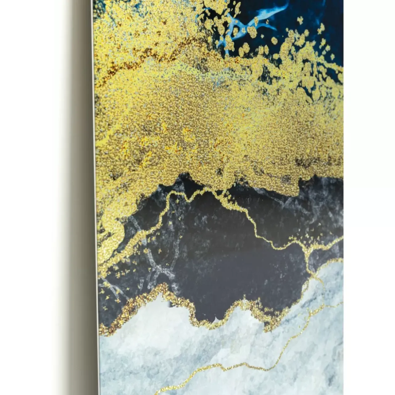 Bilder-KARE Design Glasbild Metallic Ocean 100X100Cm