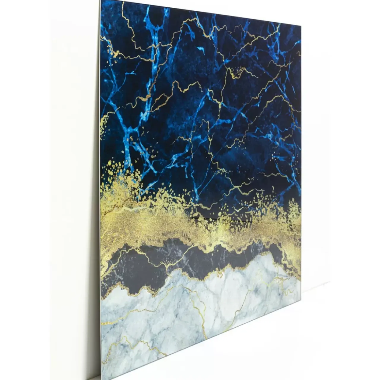 Bilder-KARE Design Glasbild Metallic Ocean 100X100Cm