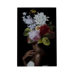 Bilder-KARE Design Glasbild Ms. Bouquet 80X120Cm