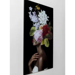 Bilder-KARE Design Glasbild Ms. Bouquet 80X120Cm