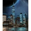 Bilder-KARE Design Glasbild Night Skyline 90X120Cm