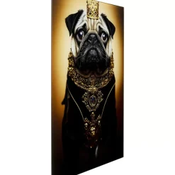 Bilder-KARE Design Glasbild Prince Pug 40X60Cm
