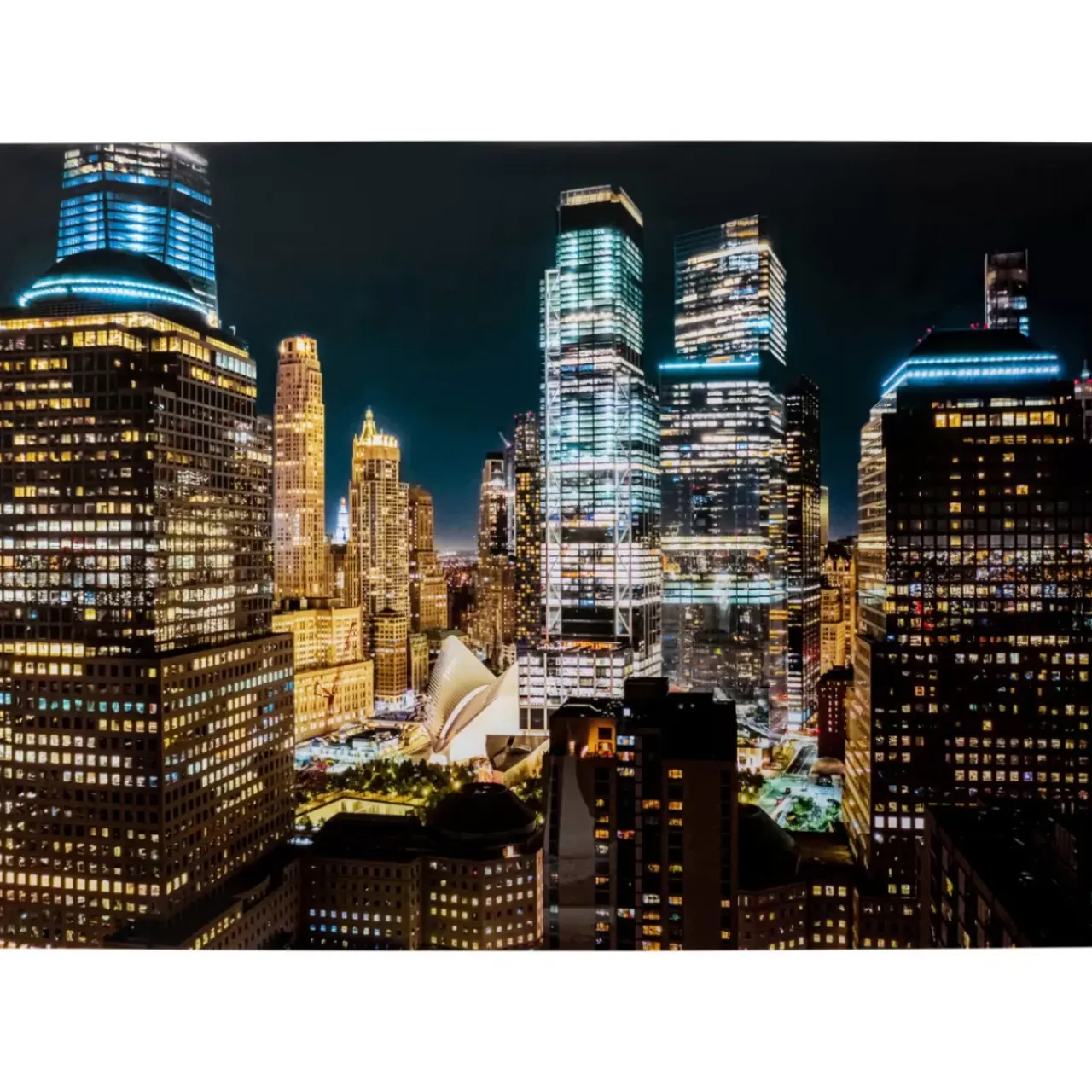 Bilder-KARE Design Glasbild Skyline Night 150X100Cm