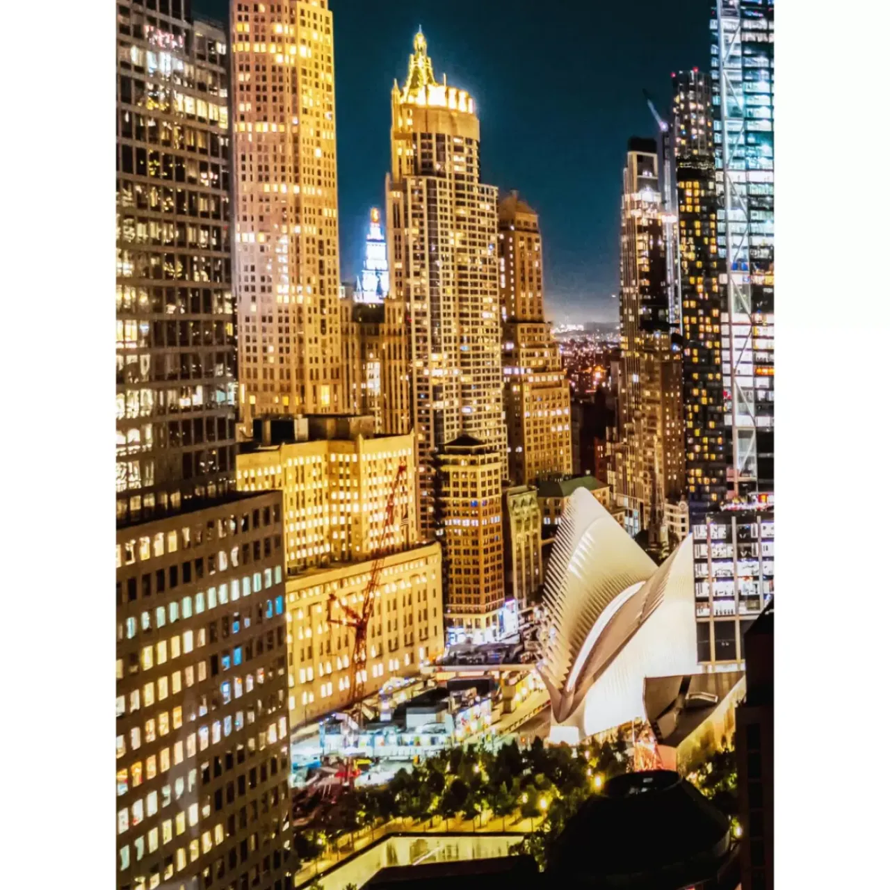 Bilder-KARE Design Glasbild Skyline Night 150X100Cm