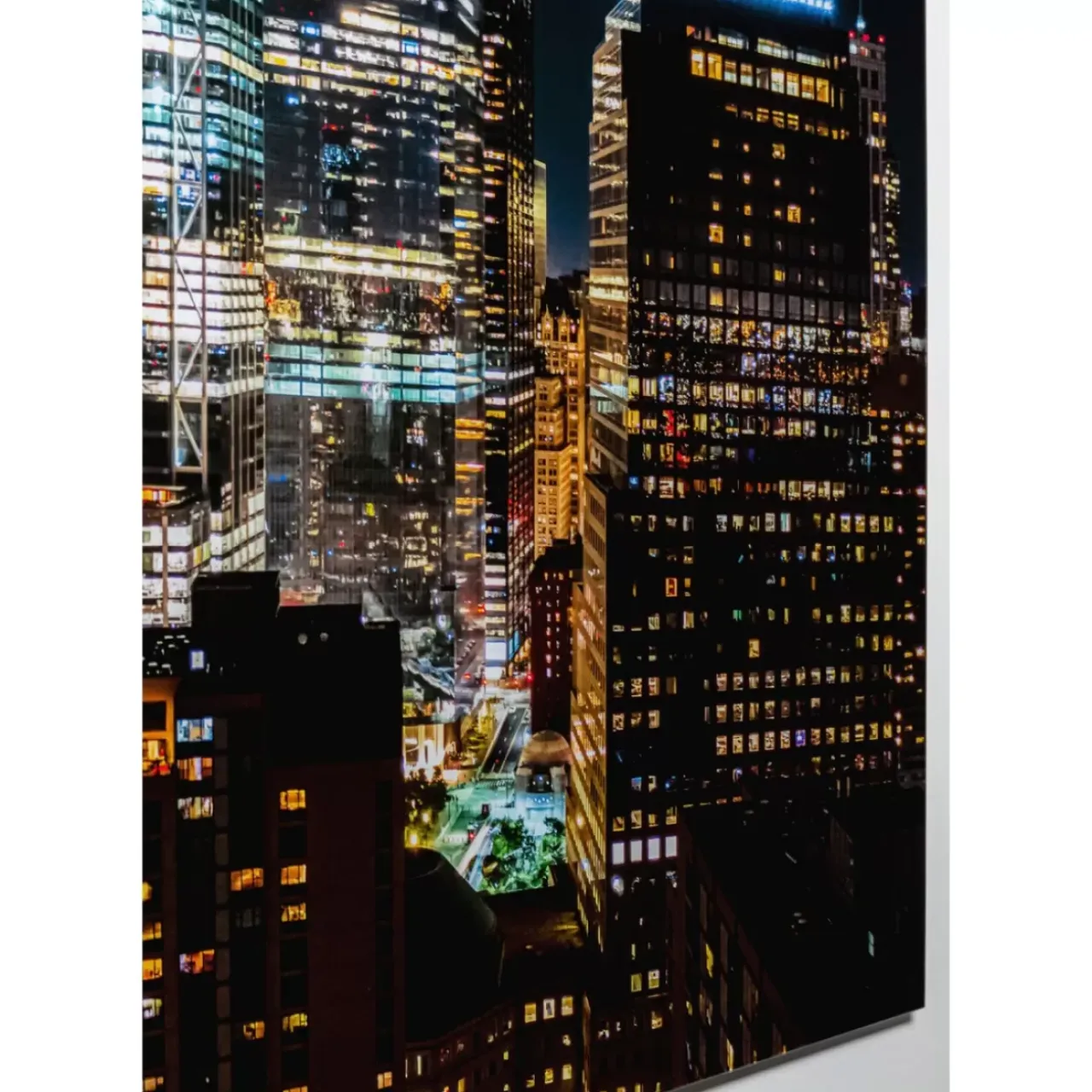 Bilder-KARE Design Glasbild Skyline Night 150X100Cm