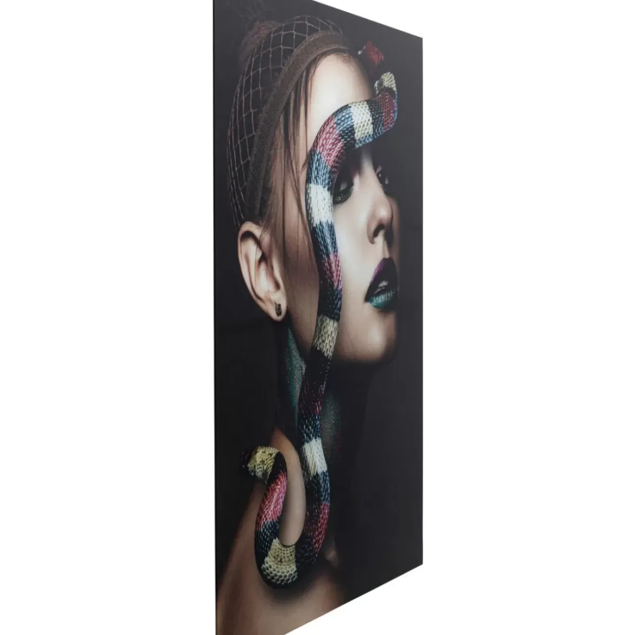 Bilder-KARE Design Glasbild Snake Girl 80X120Cm