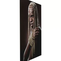 Bilder-KARE Design Glasbild Traditional Beads Man 100X150Cm