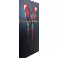Bilder-KARE Design Glasbild Twin Parrot 80X120Cm