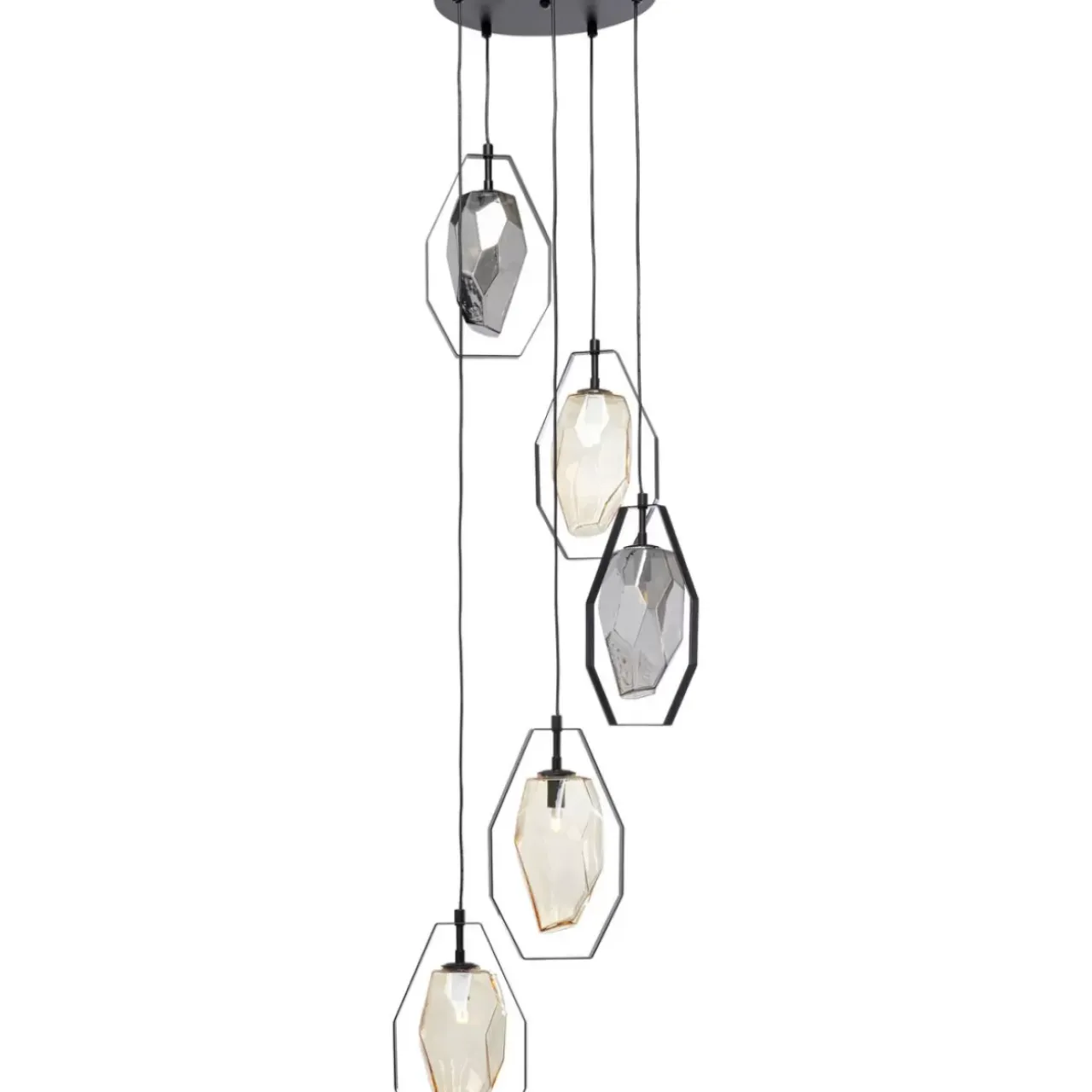 Hängeleuchten-KARE Design Hangeleuchte Diamond Fever Spiral Schwarz O42Cm