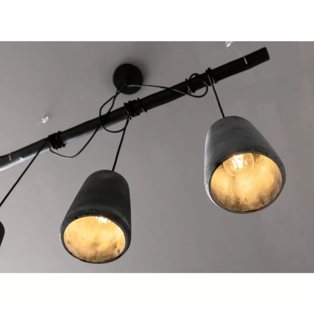 Hängeleuchten-KARE Design Hangeleuchte Dining Concrete Schwarz Tre