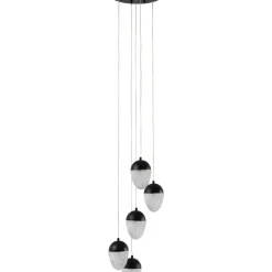 Hängeleuchten-KARE Design Hangeleuchte Frozen 5 Schwarz Matt O35Cm