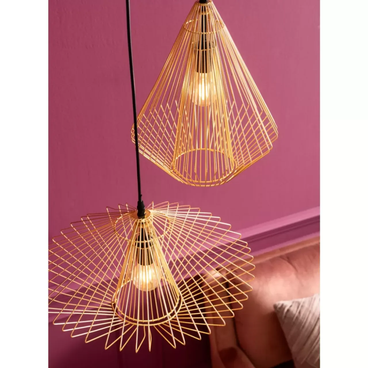 Hängeleuchten-KARE Design Hangeleuchte Modo Wire Round Gold