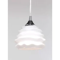 Hängeleuchten-KARE Design Hangeleuchte Ruffle Dining Weis