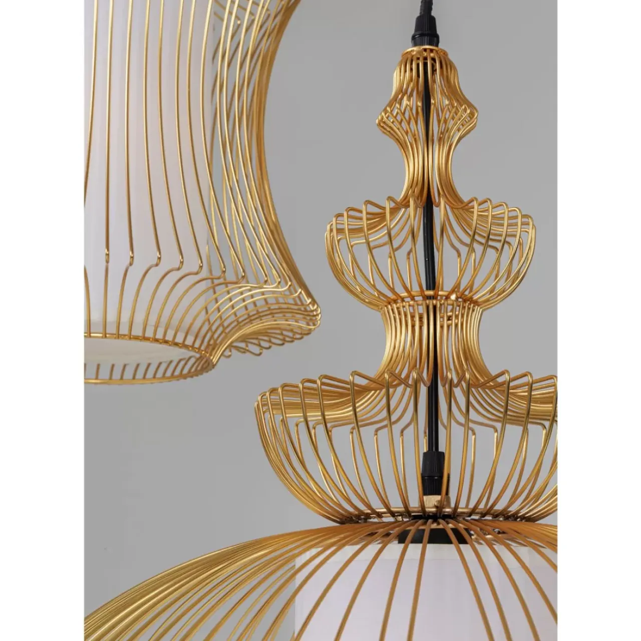 Hängeleuchten-KARE Design Hangeleuchte Swing Iron Tre Gold