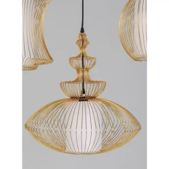 Hängeleuchten-KARE Design Hangeleuchte Swing Iron Tre Gold