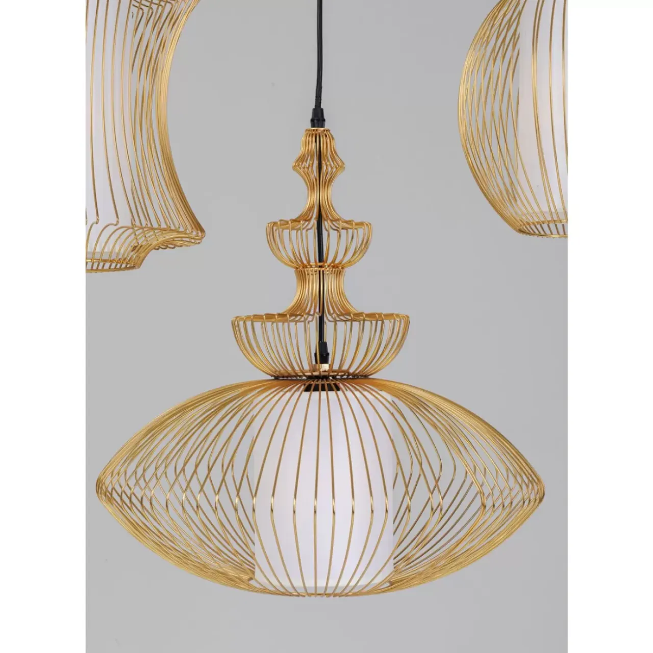 Hängeleuchten-KARE Design Hangeleuchte Swing Iron Tre Gold