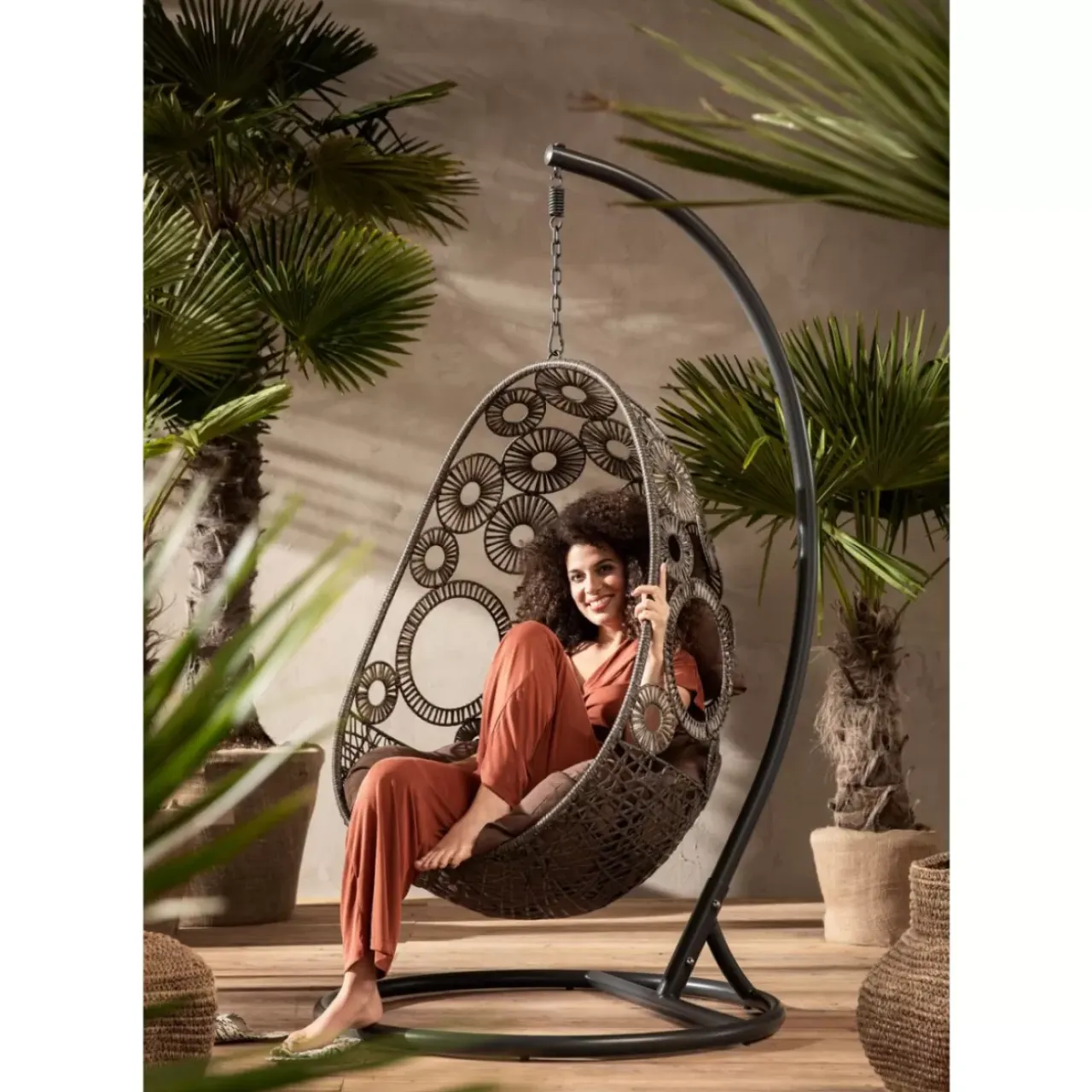 Outdoormöbel-KARE Design Hangesessel Ibiza Braun
