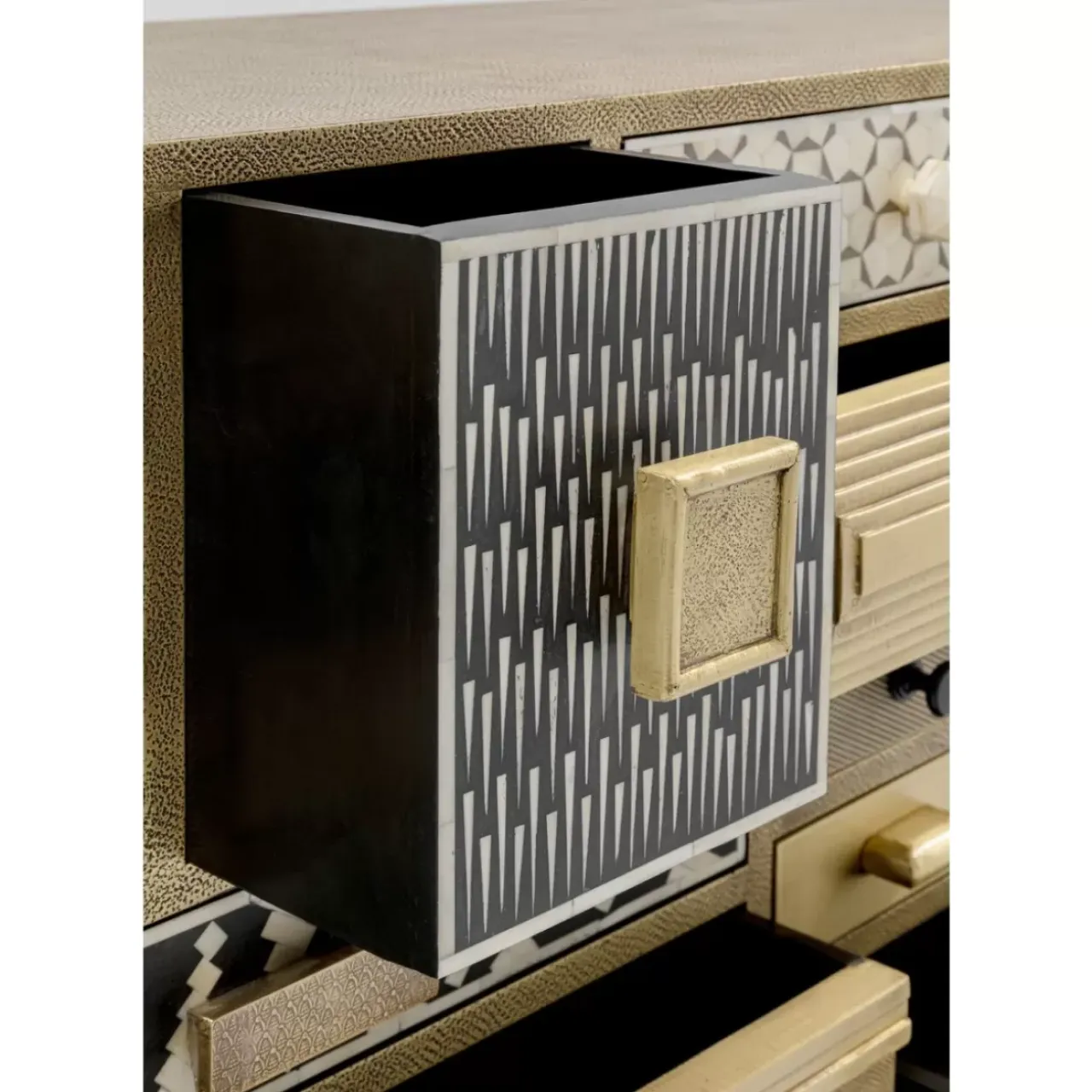 Kommoden & Sideboards-KARE Design Hochkommode Chalet Gold 13 Schube