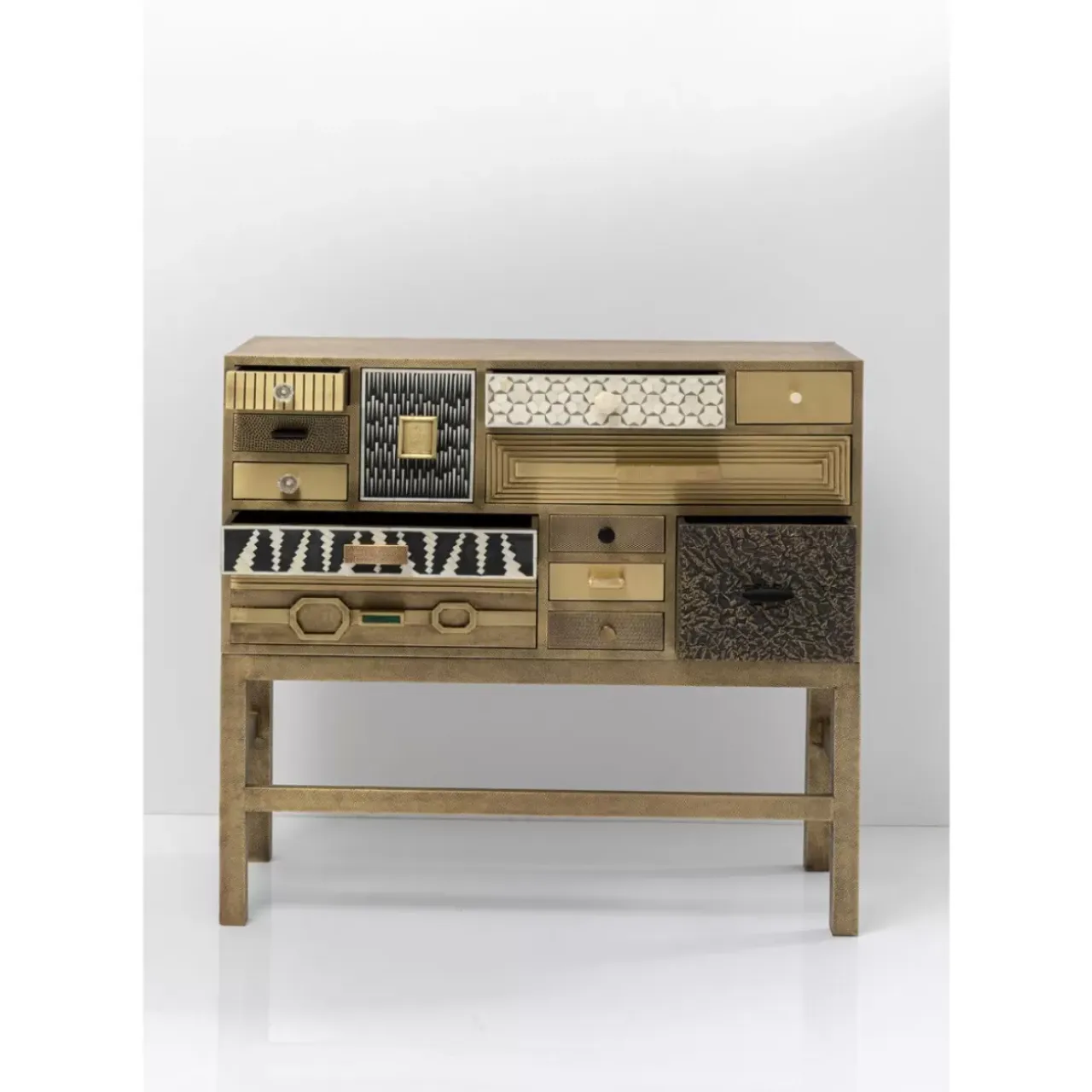 Kommoden & Sideboards-KARE Design Hochkommode Chalet Gold 13 Schube