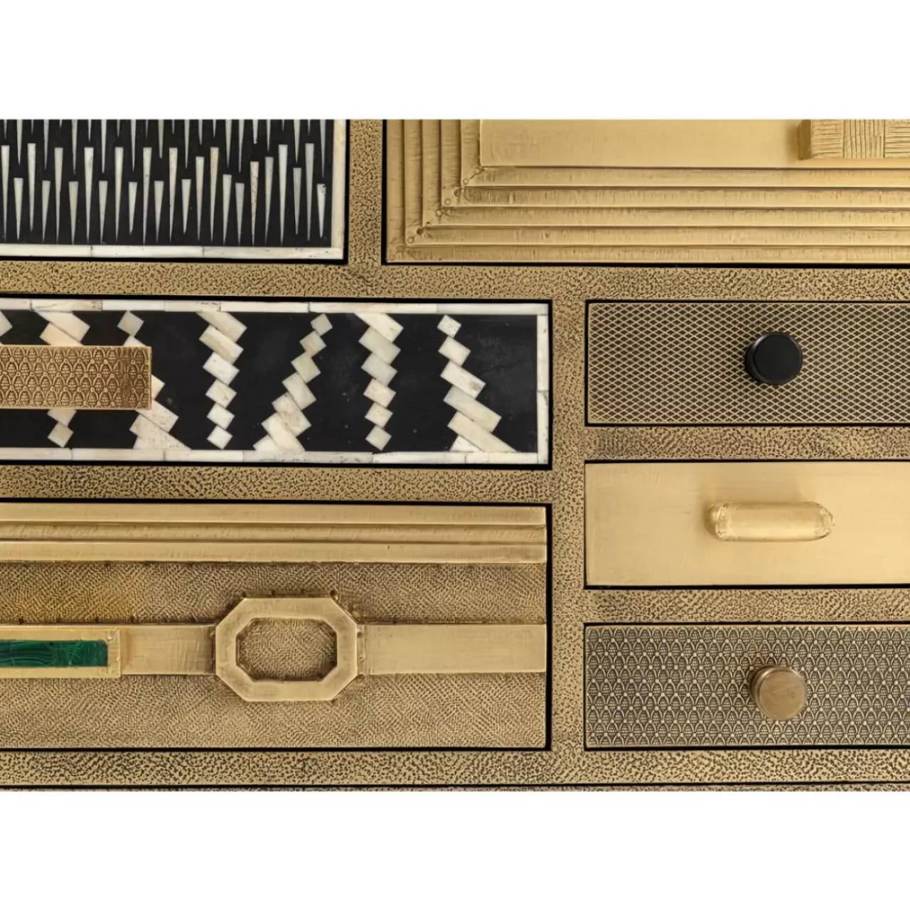 Kommoden & Sideboards-KARE Design Hochkommode Chalet Gold 13 Schube