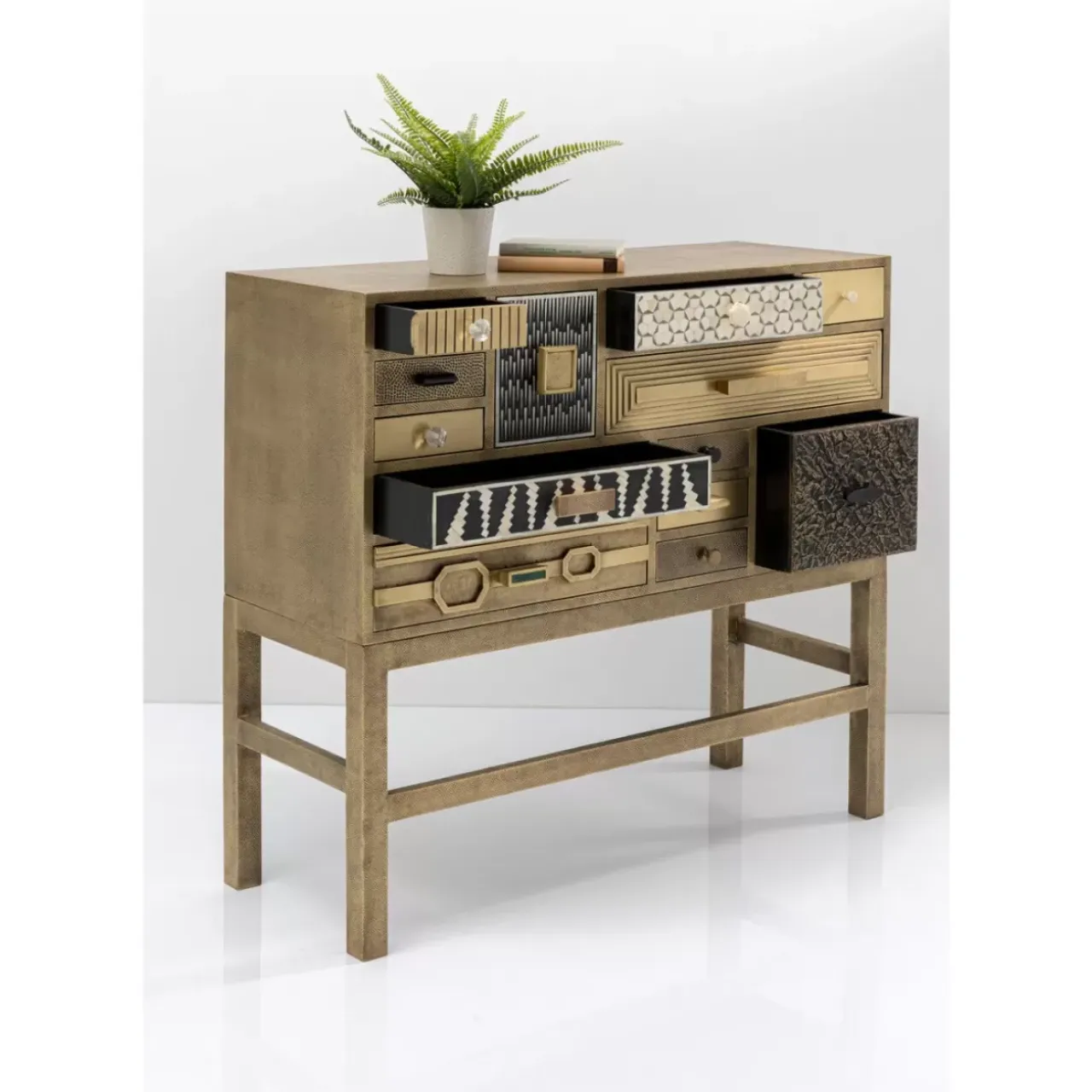 Kommoden & Sideboards-KARE Design Hochkommode Chalet Gold 13 Schube