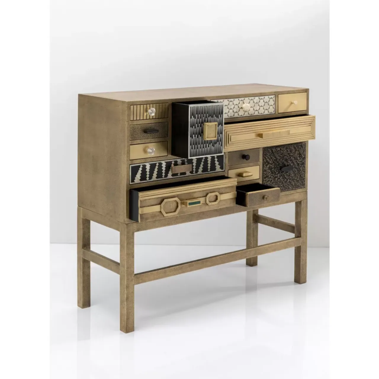 Kommoden & Sideboards-KARE Design Hochkommode Chalet Gold 13 Schube