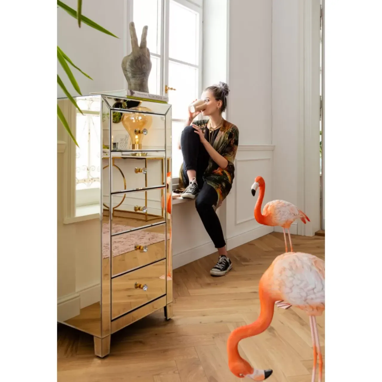 Kommoden & Sideboards-KARE Design Hochkommode Luxury Champagne 5 Schube