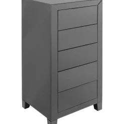 Kommoden & Sideboards-KARE Design Hochkommode Luxury Push 5 Schube Grau