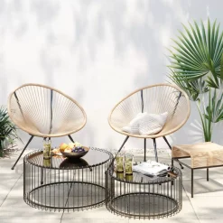 Outdoormöbel-KARE Design Hocker Acapulco Natur