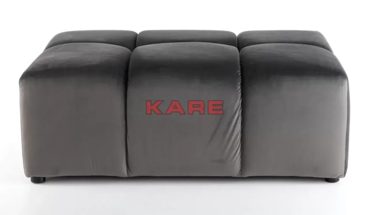 Sitzbänke-KARE Design Hocker Belami Velvet Grau 105X70Cm