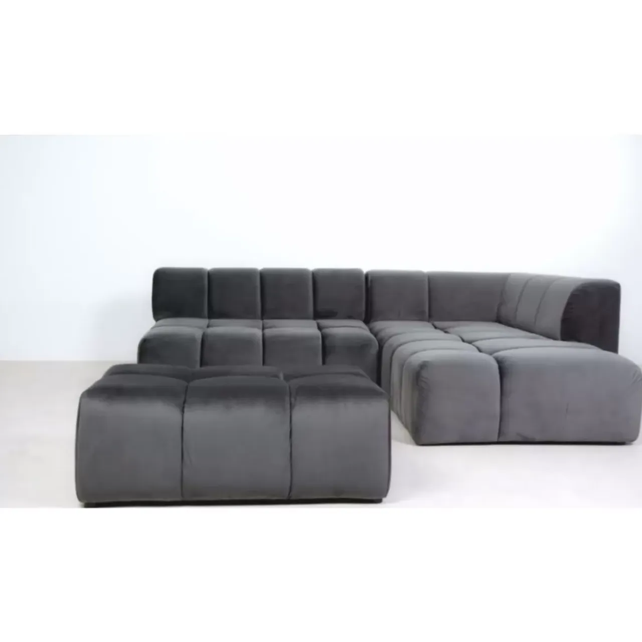 Sitzbänke-KARE Design Hocker Belami Velvet Grau 105X70Cm