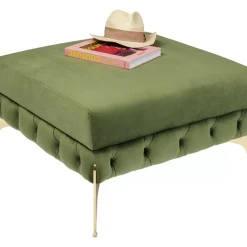 Sitzbänke-KARE Design Hocker Bellissima Velvet Grun 80