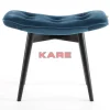 Sitzbänke-KARE Design Hocker Black Vicky Velvet Petrol 46X59Cm