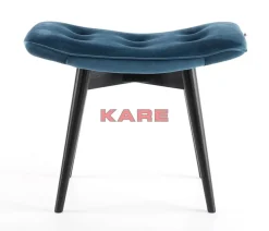 Sitzbänke-KARE Design Hocker Black Vicky Velvet Petrol 46X59Cm