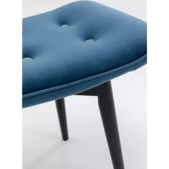 Sitzbänke-KARE Design Hocker Black Vicky Velvet Petrol 46X59Cm