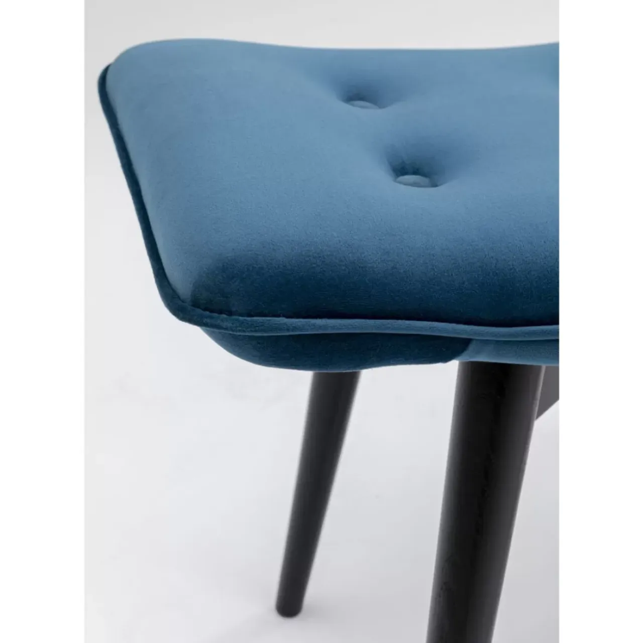 Sitzbänke-KARE Design Hocker Black Vicky Velvet Petrol 46X59Cm