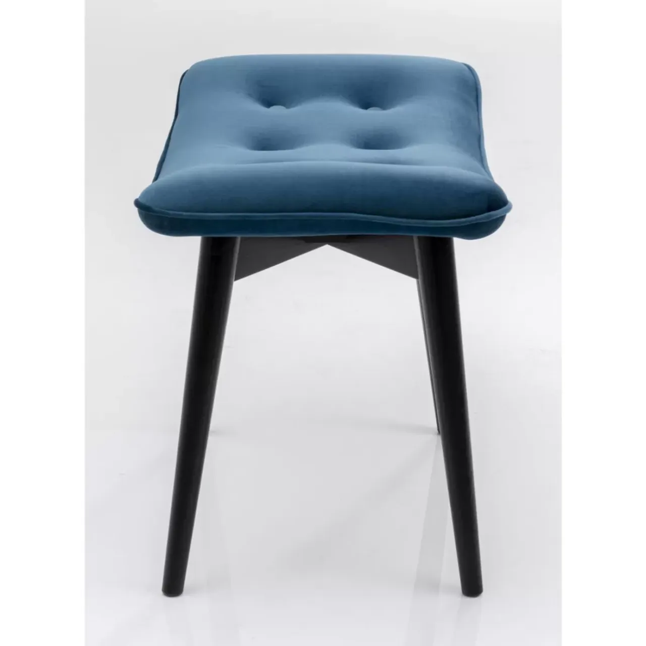 Sitzbänke-KARE Design Hocker Black Vicky Velvet Petrol 46X59Cm