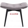 Sitzbänke-KARE Design Hocker Black Vicky Velvet Grau 46X59Cm
