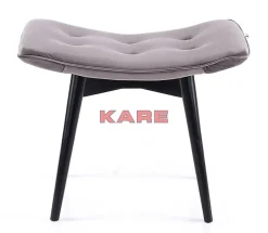 Sitzbänke-KARE Design Hocker Black Vicky Velvet Grau 46X59Cm