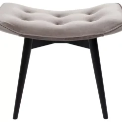 Sitzbänke-KARE Design Hocker Black Vicky Velvet Grau 46X59Cm