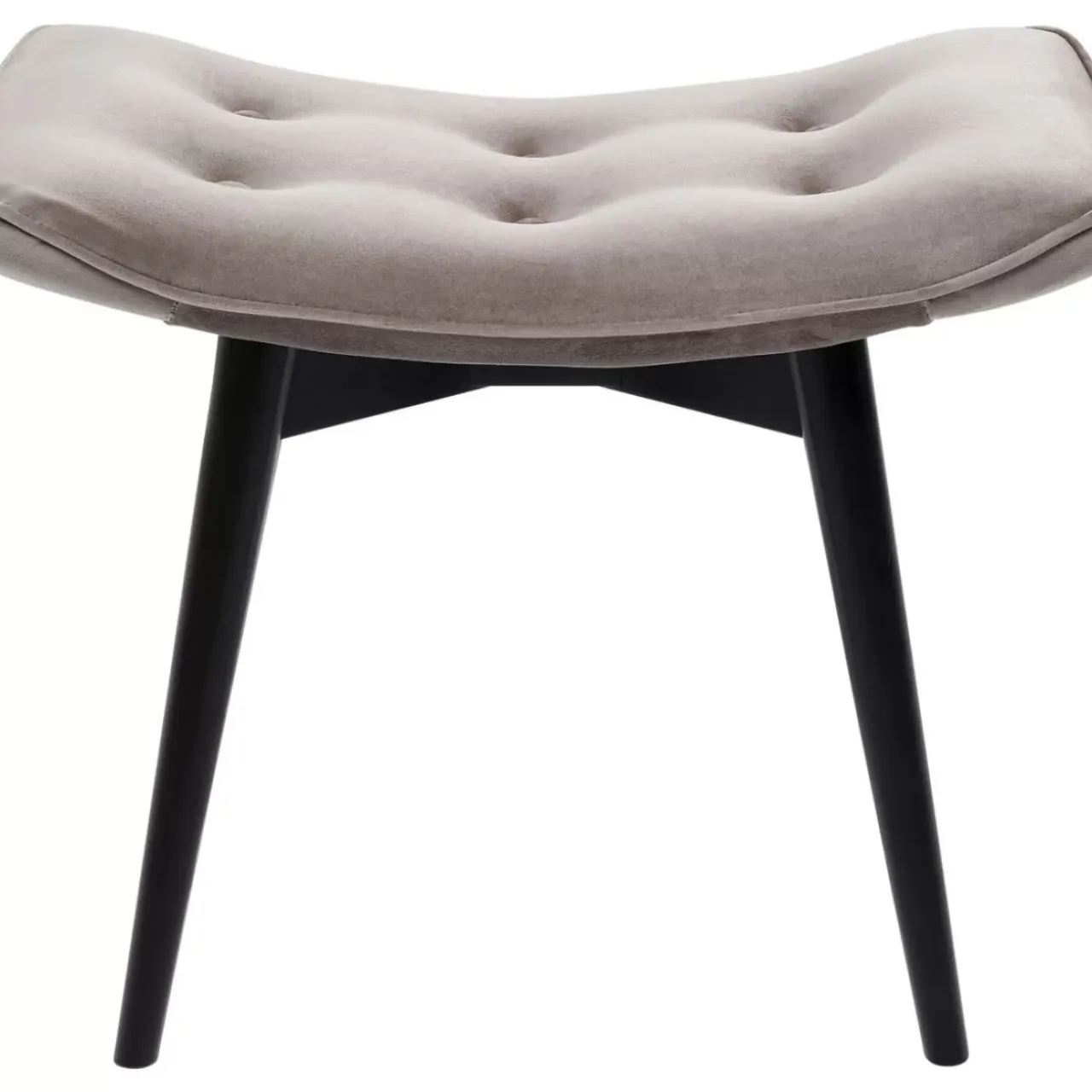 Sitzbänke-KARE Design Hocker Black Vicky Velvet Grau 46X59Cm