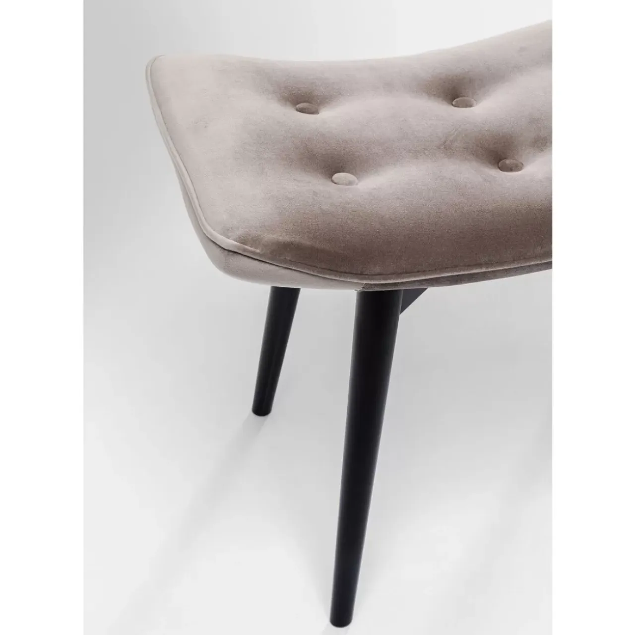 Sitzbänke-KARE Design Hocker Black Vicky Velvet Grau 46X59Cm