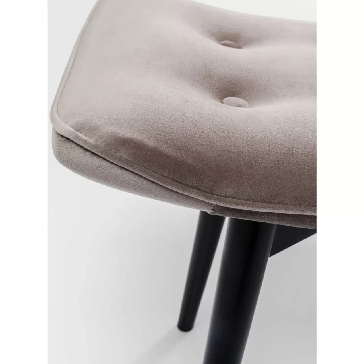 Sitzbänke-KARE Design Hocker Black Vicky Velvet Grau 46X59Cm