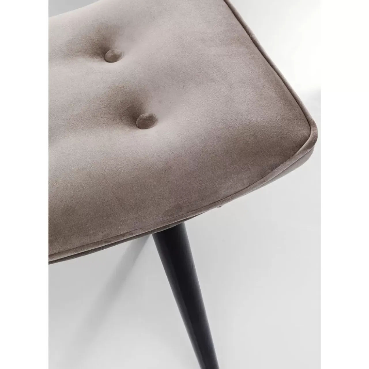 Sitzbänke-KARE Design Hocker Black Vicky Velvet Grau 46X59Cm